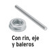 Llanta completa neumática lisa 16", incluye eje y baleros