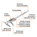 Calibrador vernier digital 6" acero inox, std y mm, Truper