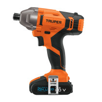 Destornillador de impacto inalámbrico 1/4", 20 V, Truper