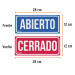 Letrero de señalización "ABIERTO/CERRADO", 28 x 12 cm