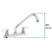 Mezcladora 8" p/fregadero, cuello largo, manerales cono