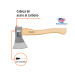 Hacha europea, 600 g, mango hickory 14", Truper