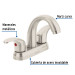 Mezcladora lavabo 4" satín, nariz curva, palanca, AQUA