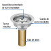 Contracanasta 3-1/2" inox, tubo latón, Foset