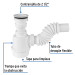 Céspol de bote 1 1/2", contra, polipropileno, para fregadero
