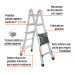 Multiescalera telescópica,3.2 m, capacidad de carga 150 kg