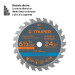 Disco sierra 6-1/2" p/madera, 24 dientes con centro 5/8"