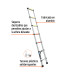 Escalera telescópica, 7 peldaños, tipo II, capacidad 102kg