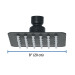 Regadera cuadrada 4", acero inox, sin brazo, negro, Tubig